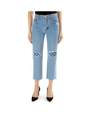 J Brand Wynne High Waist Crop Straight Leg Jeans - Blue