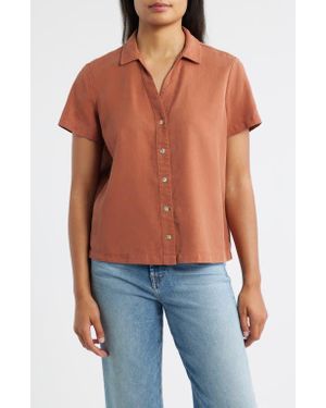Cloth & Stone Flowy Button-Up Shirt - Blue