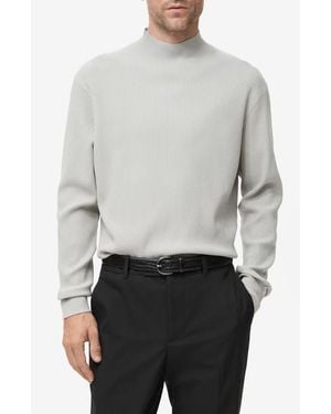 Mango Ribbed Turtleneck Sweater - White