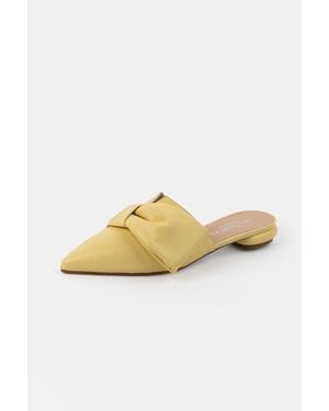 Bells & Becks Ana Pointy Toe Mule With Bow - Yellow