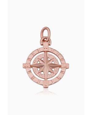 Oradina 14K Compass Rose Pendant Charm - Pink