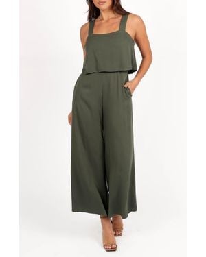 Petal & Pup Delia Popover Wide Leg Jumpsuit - Green