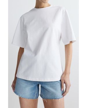 DL1961 Cotton Jersey Peplum Girlfriend T-Shirt - White