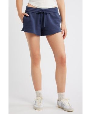 BP. Foldover Fleece Mini Sweat Shorts - Blue