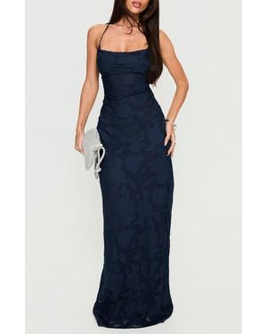 Princess Polly Celena Floral Burnout Gown - Blue