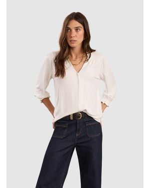 Baukjen Annie Ruffle Collar Blouse - Blue
