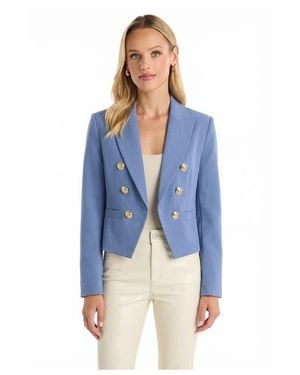 The Noli Shop Gabrielle Double Breasted Blazer - Blue