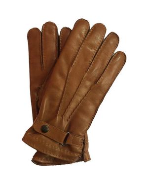Paula Rowan Hamilton Cashmere Lined Leather Gloves - Brown
