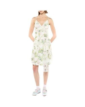 Anna Sui Rosies Posies Chiffon Slip Dress - Yellow