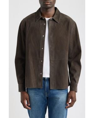 FRAME Suede Shirt Jacket - Black