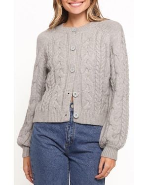 Petal & Pup Nika Cable Stitch Cardigan - Gray
