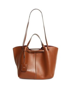 Max Mara Double Leather Shopper Tote - Brown