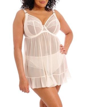 Elomi Priya Full Figure Underwire Babydoll - White