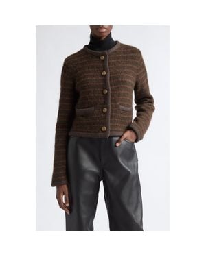 Altuzarra Mack Striped Alpaca Blend Jacket - Brown