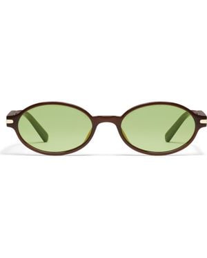 Quay Nevermind 54Mm Round Sunglasses - Green