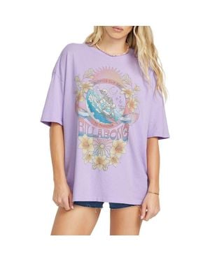 Billabong Oversize Goes Around Here Graphic T-Shirt - Purple