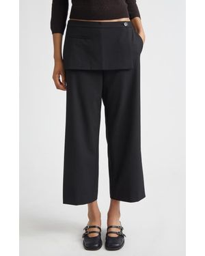 Sandy Liang Mott Crop Skirt Pants - Black