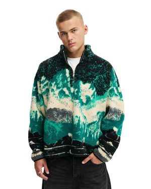 Cotton On Quarter Zip Teddy Fleece - Green