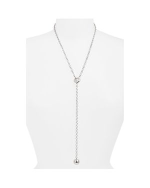 Open Edit Orb Drop Lariat Necklace - White