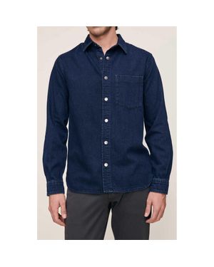 DL1961 Dominick Cotton Blend Denim Western Shirt - Blue