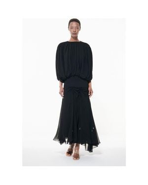 eem Ruched Shoulders Top - Black