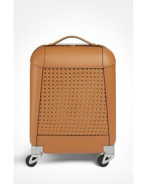 Aviteur Calfskin Lucite Handle Carry-On 19 Luggage - Brown