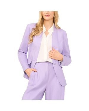 Halogen® Inverted Lapel Linen Blend Blazer - Purple