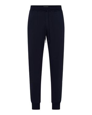 Hanro Living Cotton Drawstring Lounge Pants - Blue