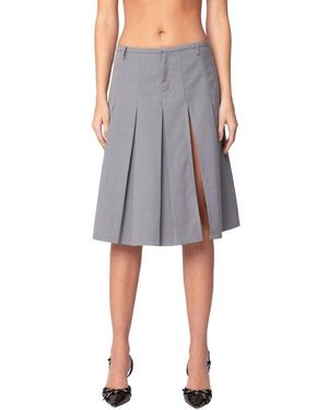 Edikted Ethel Low Rise Pleated A-Line Skirt - Gray