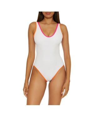 BCA by Rebecca Virtue Block Party One-Piece Swimsuit - White
