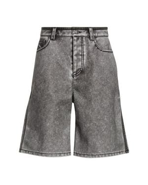 DIESEL P-Arlor Faux Leather Bermuda Shorts - Gray