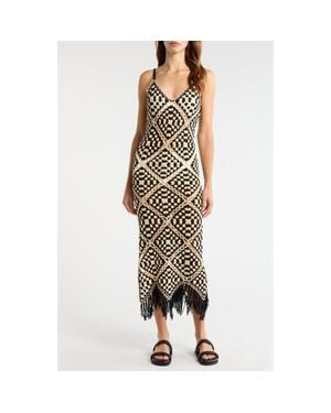 Elan Crochet Maxi Cover-Up Dress - Metallic