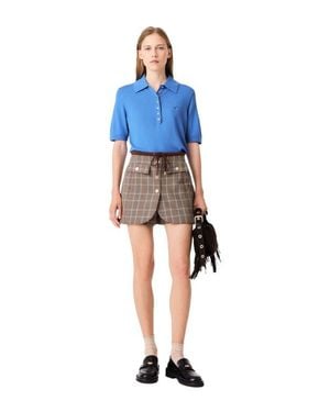 Maje Layered-Effect Suit Shorts - Blue