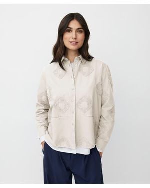 Masai 100% Cotton Long Sleeve Collared Shirt - White