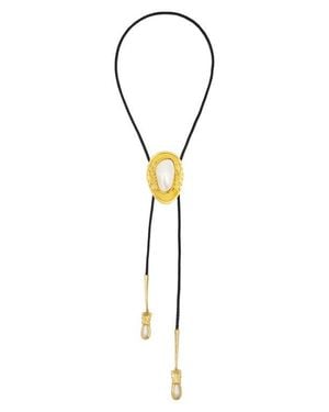 petit moments Dolly Bolo Tie Necklace - Metallic