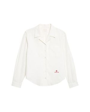 ShuShu/Tong Open Collar Cotton Button-Up Shirt - White