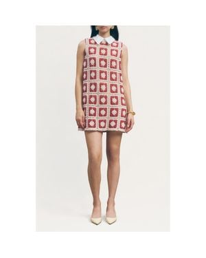 Maude Club Sawyer Crochet Cotton Blend Minidress - Red