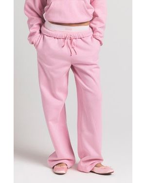 Skims Cotton Fleece Blend Classic Straight Leg Pants - Pink