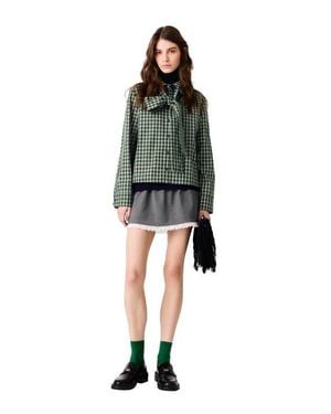 Maje Rhinestone Shirt With Tie - Green