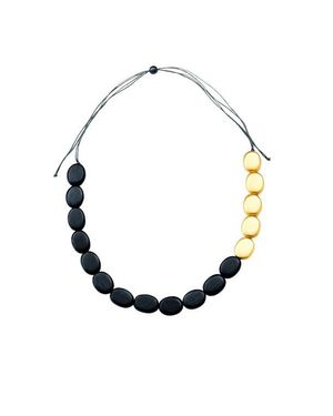 LIKHÂ Guija Wooden Necklace - Metallic