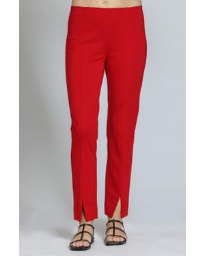 Apny Split Hem Pull-On Crop Slim Pants - Red