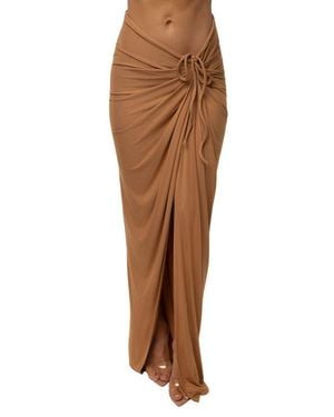 JLUXLABEL Island Drape Maxi Skirt - Brown