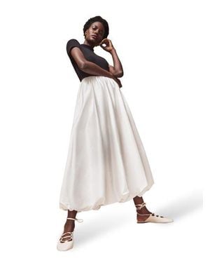 Ro&zo Lucinda Mixed Media Dress - White