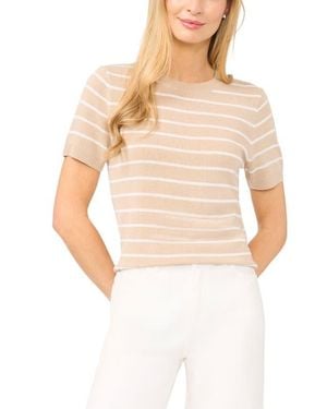Halogen® Stripe Crewneck Sweater - White