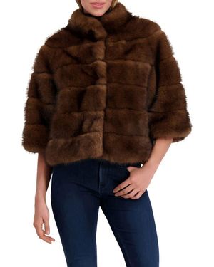 Lyla Grant Fur-Free Sable (Faux Fur) Jacket - Blue