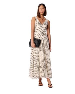 Whistles Dashed Spot Dobby Maxi Dress - Natural