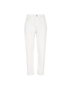 Brunello Cucinelli Iconic Fit Five-Pocket Pants - White