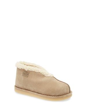 Miu Miu Genuine Shearling Slipper - Natural
