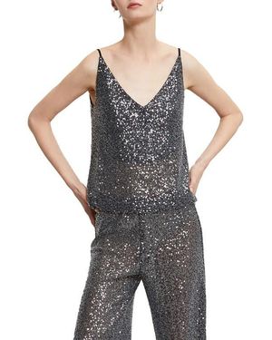 Ottod'Ame Top With Sequins - Gray