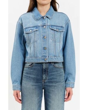 DAZE Del Mar Crop Denim Jacket - Blue
